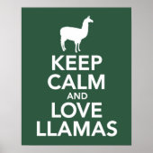 Keep Calm and Love Llamas print or poster ポスター (正面)
