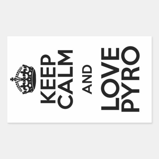 KEEP CALM AND LOVE PYRO 長方形シール (正面)