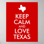 Keep Calm and Love Texas ポスター (正面)