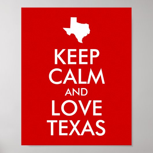 Keep Calm and Love Texas ポスター (正面)