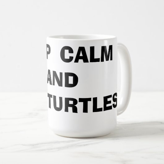 Keep Calm and Love Turtles コーヒーマグカップ (正面右)