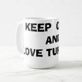Keep Calm and Love Turtles コーヒーマグカップ (正面左)