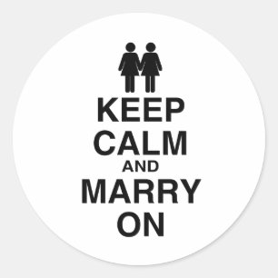 KEEP CALM AND MARRY ON (LES ラウンドシール