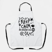 Keep Calm and Mom On Trendy Quote エプロン (正面)