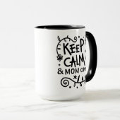 Keep Calm and Mom On Trendy Quote マグカップ (正面右)
