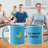 Keep Calm and Paddle On Cute Motivational Ducks マグカップ