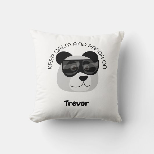Keep Calm and Panda On クッション (正面)