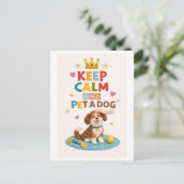 "Keep Calm and Pet a Dog" ポストカード (スタンド正面)