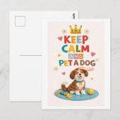 "Keep Calm and Pet a Dog" ポストカード (正面/裏面)