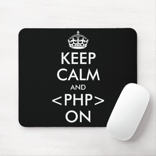 Keep Calm and PHP on Mousepad | Geeky humor マウスパッド (マウス)