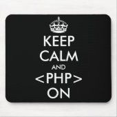 Keep Calm and PHP on Mousepad | Geeky humor マウスパッド (正面)