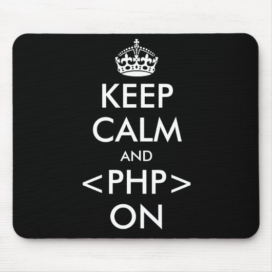 Keep Calm and PHP on Mousepad | Geeky humor マウスパッド (正面)