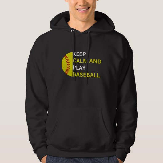 Keep Calm and Play Baseball パーカ (正面)