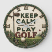 Keep Calm and Play Golf ラージ壁時計 (正面)