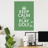 Keep Calm and Play Golf - all colors ポスター (ホームオフィス)