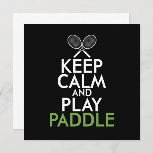 Keep Calm And Play Paddle 招待状 (正面/裏面)