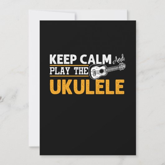 Keep Calm And Play The Ukulele Instrument Uke Gift 招待状 (正面)