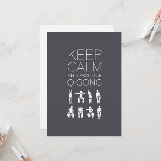 Keep Calm and Practice Qigong カード (正面/裏面インサイチュ)