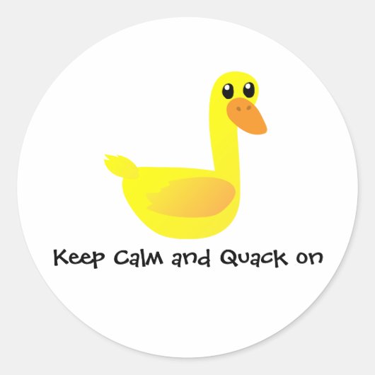 Keep Calm and Quack on Duck Humor ラウンドシール (正面)
