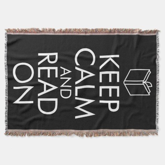 KEEP CALM AND READ ON スローブランケット (正面)