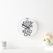 KEEP CALM AND READ ON ラウンド壁時計 (ホーム)