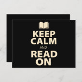 Keep Calm and Read On Book ポストカード (正面/裏面)