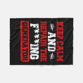 Keep Calm And Repair The Generator Video Game フリースブランケット (正面(横))