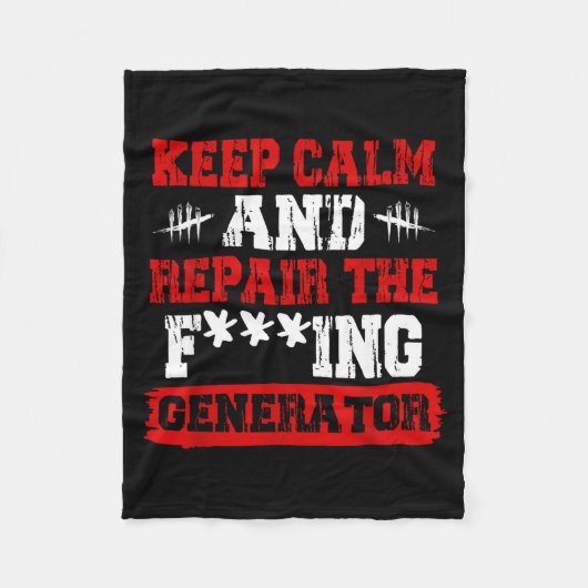 Keep Calm And Repair The Generator Video Game フリースブランケット (正面)