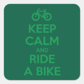 Keep Calm and Ride a Bike スクエアシール (正面)