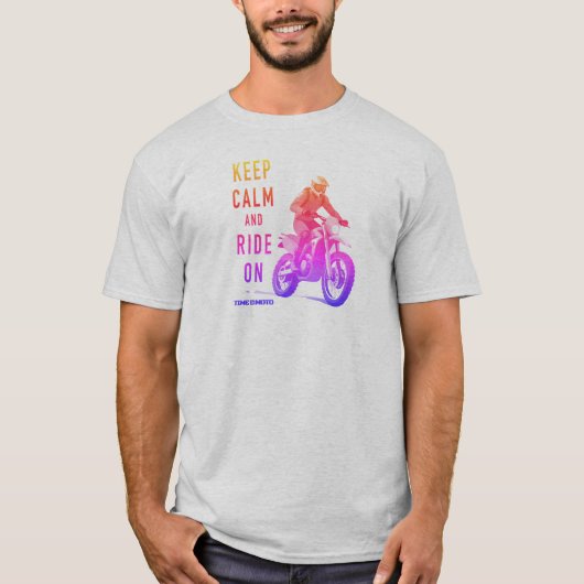 Keep Calm and Ride On Dirt Bike T-Shirt Tシャツ (正面)