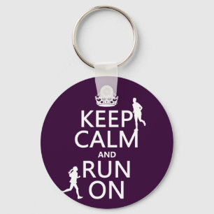 Keep Calm and Run On (customizable colors) キーホルダー