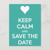 Keep Calm and Save the Date Blue 案内ポストカード (正面)