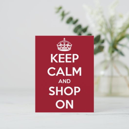 Keep Calm and Shop On ポストカード (スタンド正面)