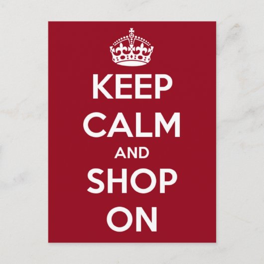 Keep Calm and Shop On ポストカード (正面)