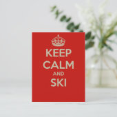 Keep Calm and Ski - ポストカード (スタンド正面)