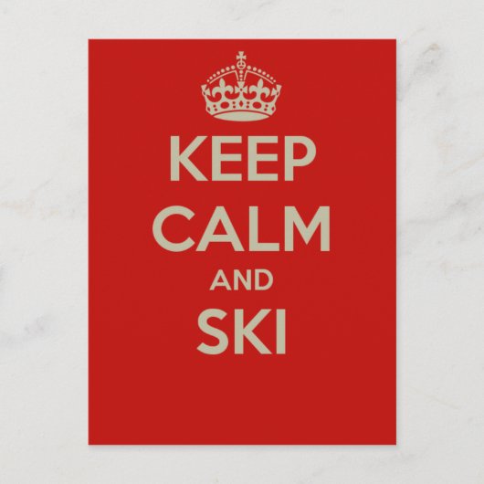 Keep Calm and Ski - ポストカード (正面)
