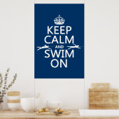 Keep Calm and Swim On (in any color) ポスター (キッチン)