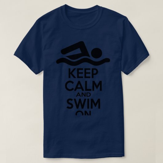 keep calm and swim on tシャツ (デザイン正面)