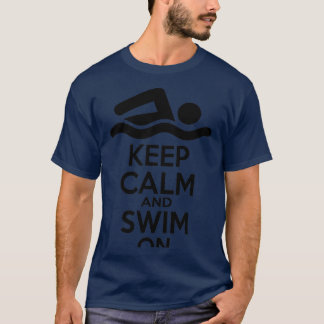 keep calm and swim on tシャツ