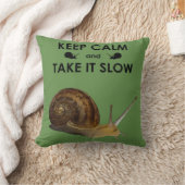 Keep Calm and Take it Slow 枕カバー (グリーン) クッション (ブランケット)