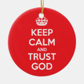 Keep Calm and Trust God セラミックオーナメント (正面)