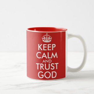 KEEP CALM AND TRUST GOD ツートーンマグカップ