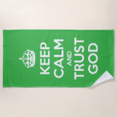 Keep Calm and Trust God ビーチタオル (正面)
