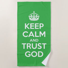 Keep Calm and Trust God ビーチタオル