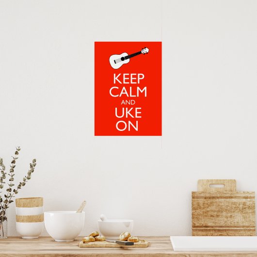 Keep Calm And Uke On Ukulele Poster Print ポスター (キッチン)