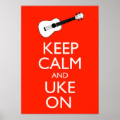 Keep Calm And Uke On Ukulele Poster Print ポスター (正面)