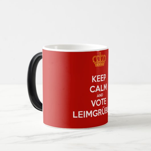 Keep Calm and VOTE Leimgrübler Tasse (RED Edition) モーフィングマグカップ (正面左)