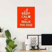 Keep Calm and Walk the Dog motivational poster red ポスター (ホームオフィス)
