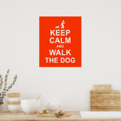 Keep Calm and Walk the Dog motivational poster red ポスター (キッチン)