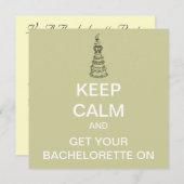 KEEP CALM Bachelorette Party Modern Invitation 招待状 (正面/裏面)